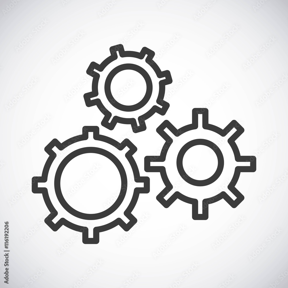 Gear. Silhouette icon design. Vector graphic