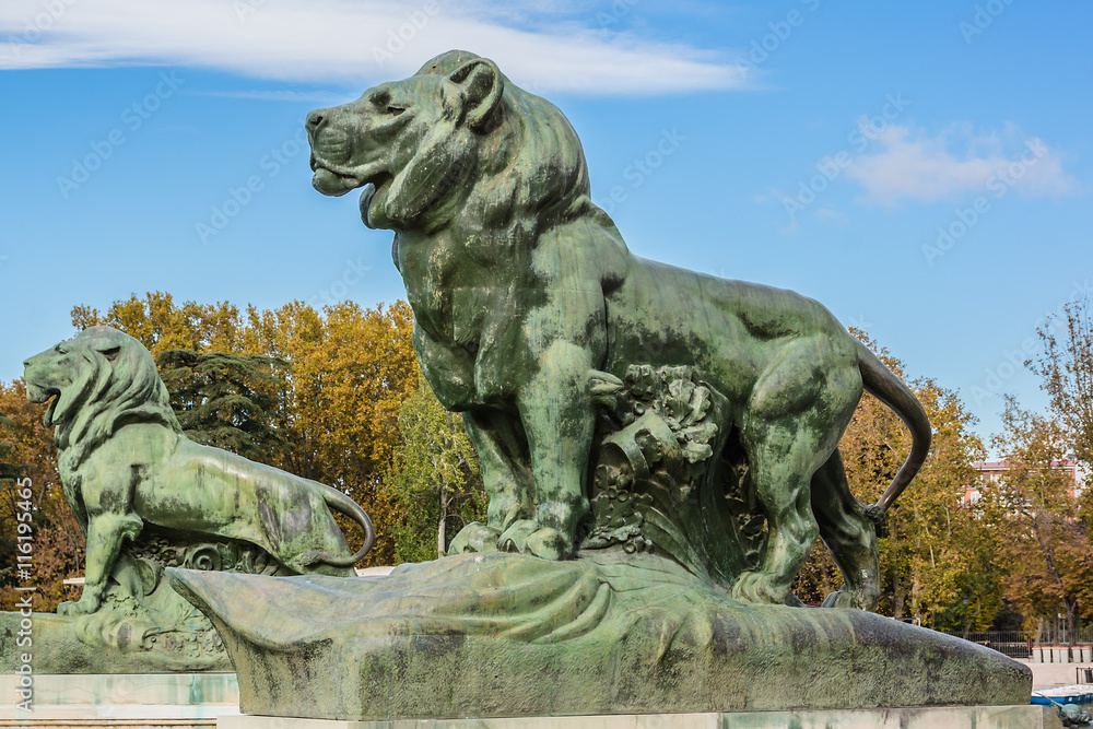 King Alfonso XII Monument in Retiro Park, Madrid. Spain.