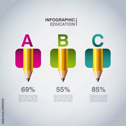 Pencil icon. Infographic education design. Vector graphic