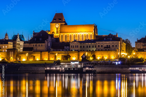 Cathedral of St. John the Baptist and St. John the Evangelist at night - Torun, Poland