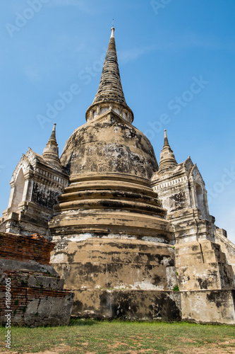 Temple ancient white pagoda place of worship famous at ayutthaya  thailand