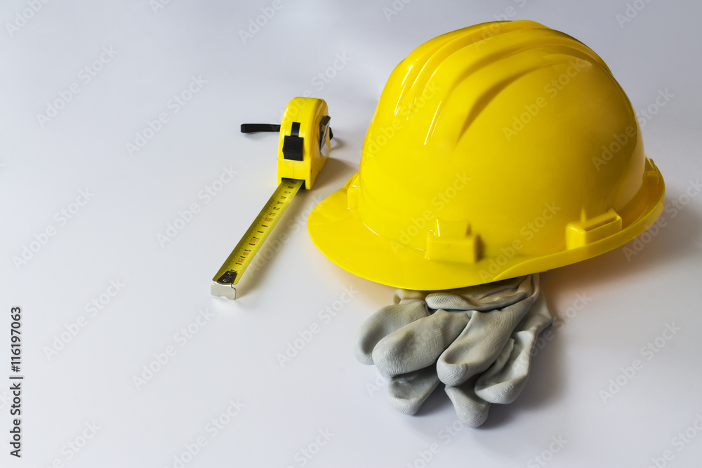 close up of protective helmet on white background