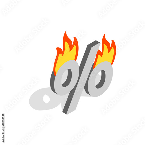 Last minute discounts icon in isometric 3d style isolated on white background. Buy symbol