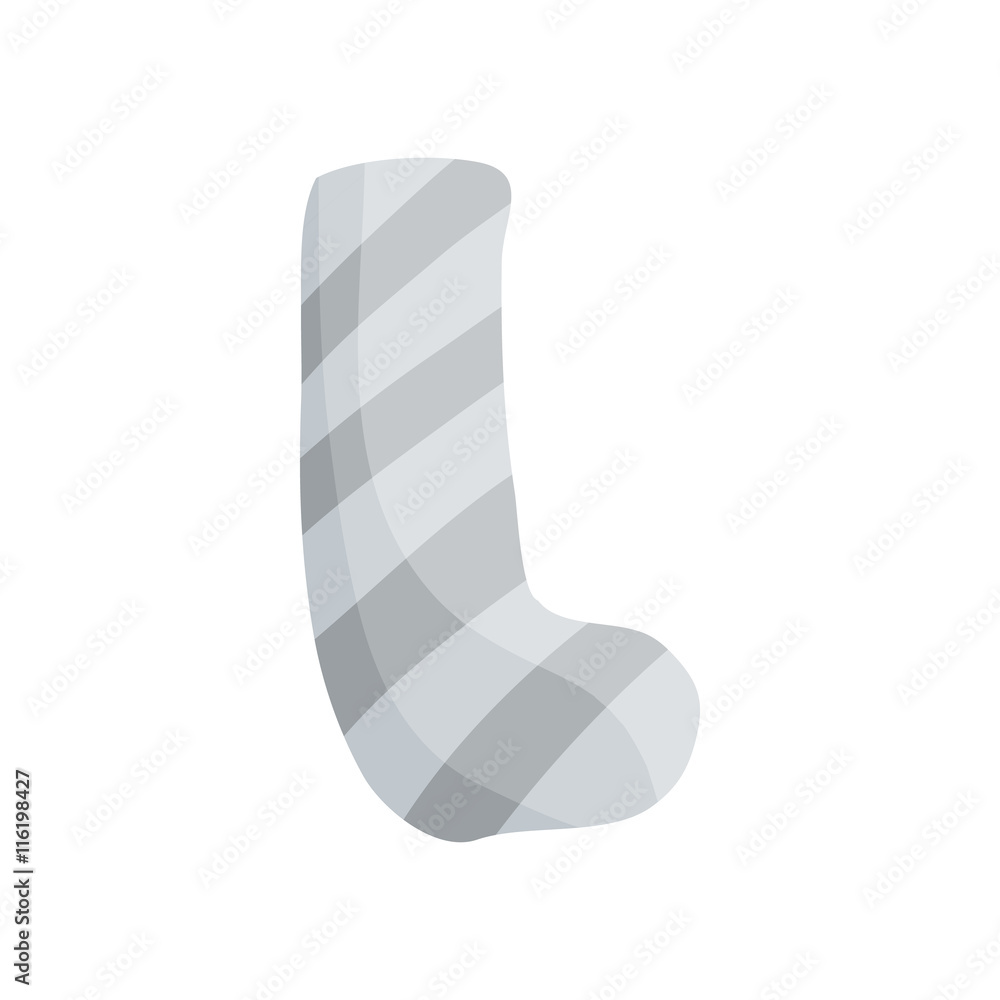Broken leg plaster icon in cartoon style isolated on white background Broken leg plaster icon in cartoon style isolated on white background