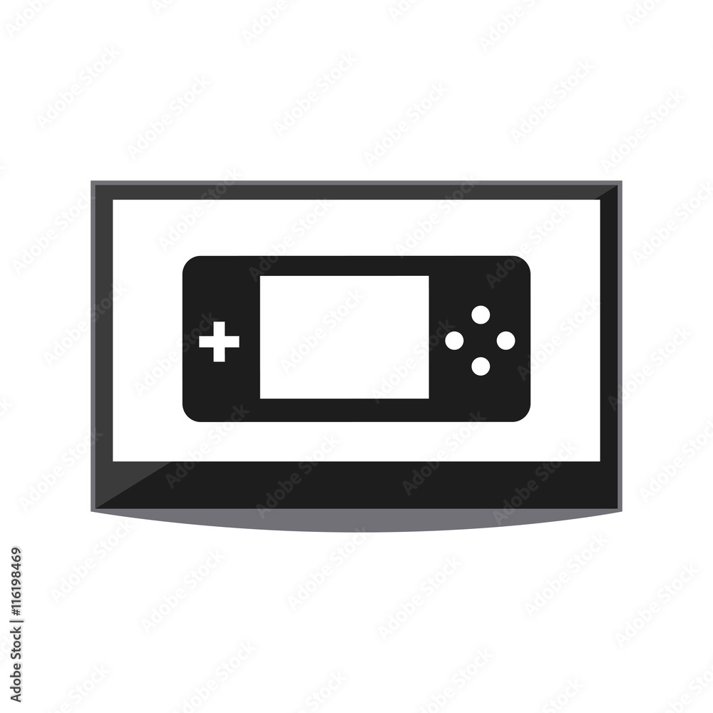 Fototapeta premium Game control and television icon. Video game design. Vector grap