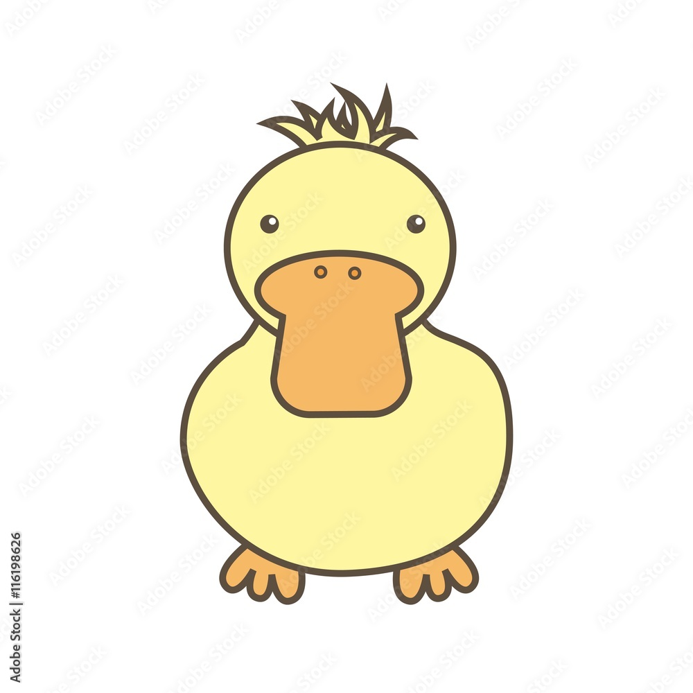 Duck cartoon icon. Animal farm design. Vector graphic Duck cartoon icon. Animal farm design. Vector graphic