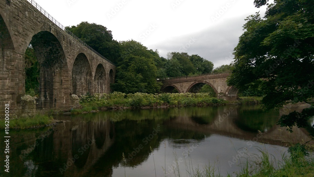 2 Stone bridges over a river
