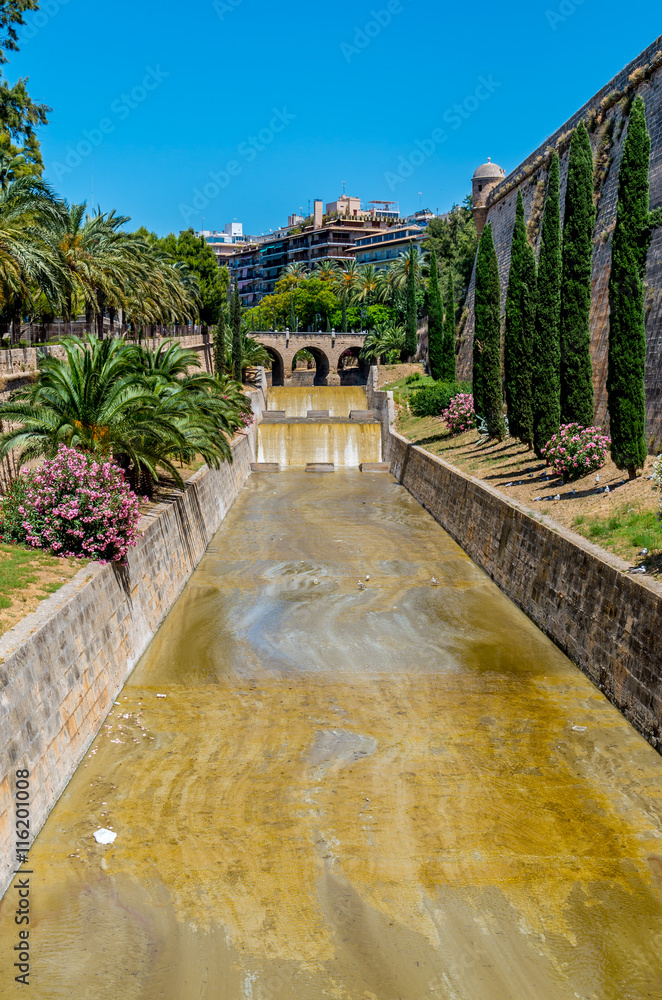 The River Torrent de sa Riera in Palma, Mallorca, Spain The River Torrent de sa Riera in Palma, Mallorca, Spain