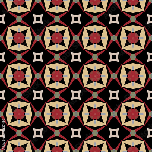 Ethnic seamless mosaic pattern. Abstract background.