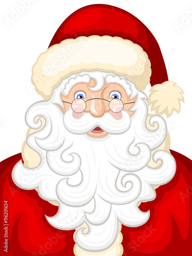 Vector illustration of a smiling cartoon Santa Claus.