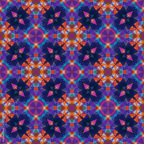 Abstract mosaic seamless background, vector geometric pattern.