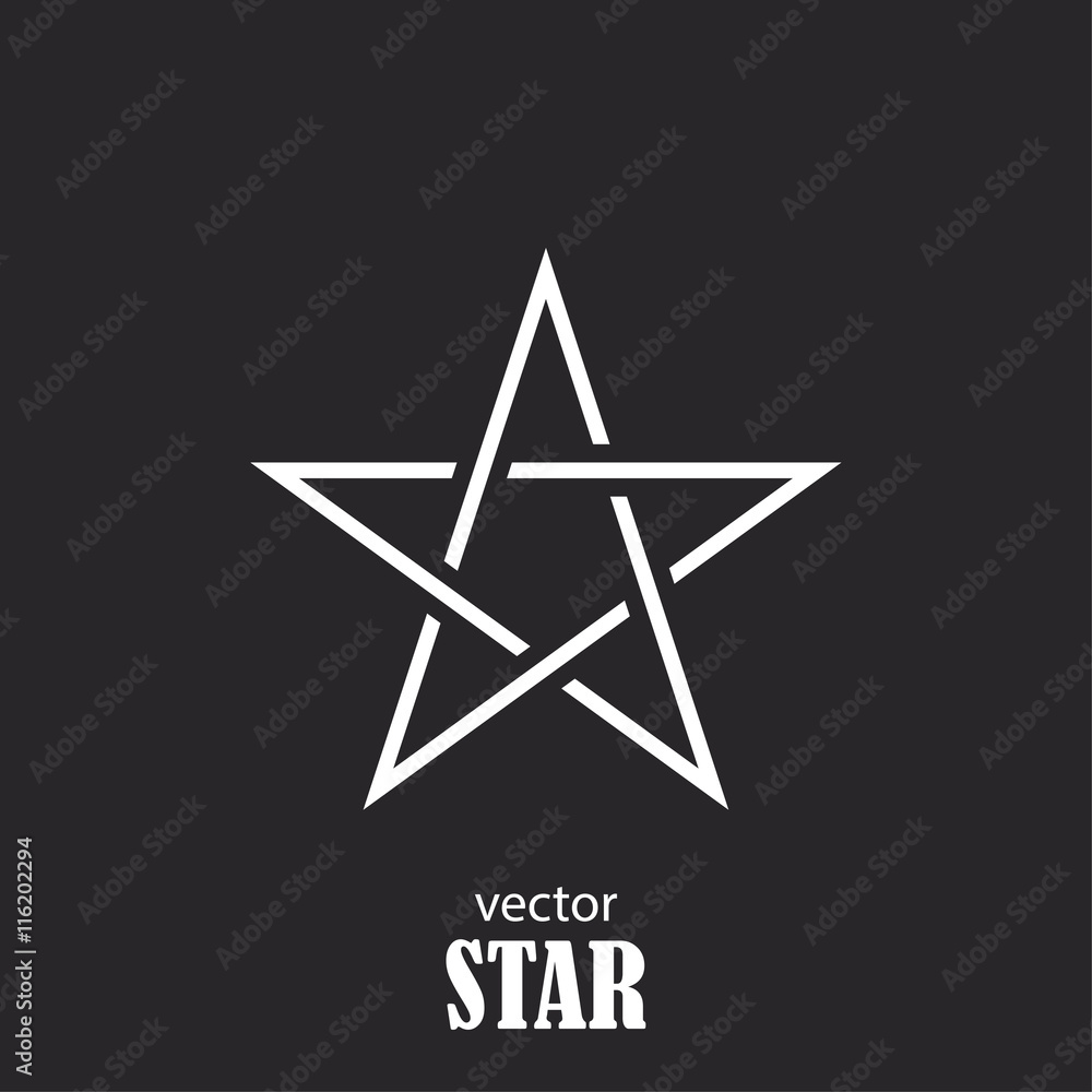 Star flat abstract symbol. Popularity concept. Vector Illustration