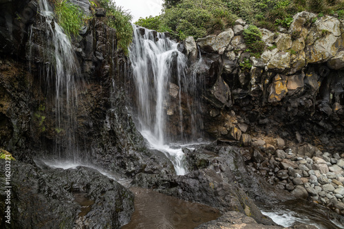 View of Sojeongbang Falls on Jeju Island in South Korea.
