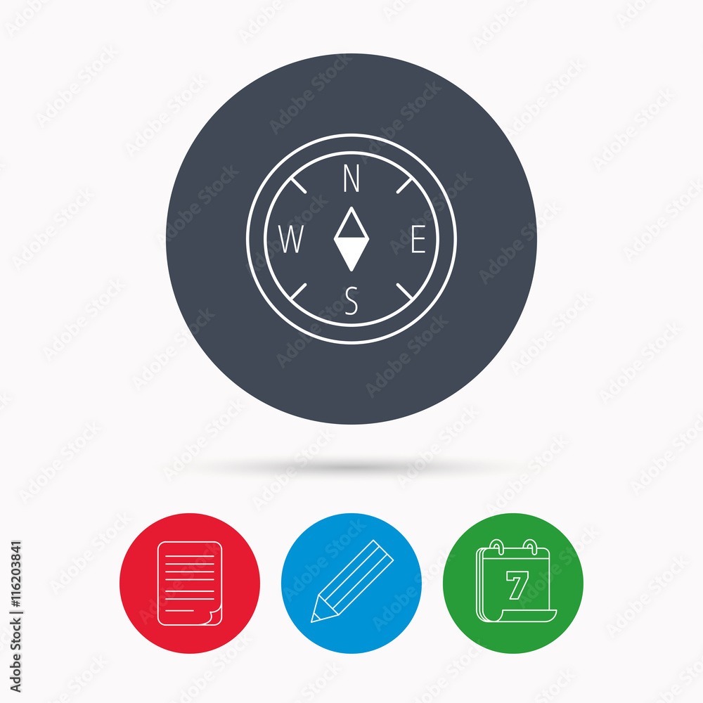 Compass icon. Geographical orientation sign. Compass icon. Geographical orientation sign.