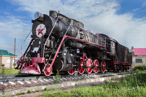 Monument to Russian steam locomotive, built in 1951, Lukoyanov,