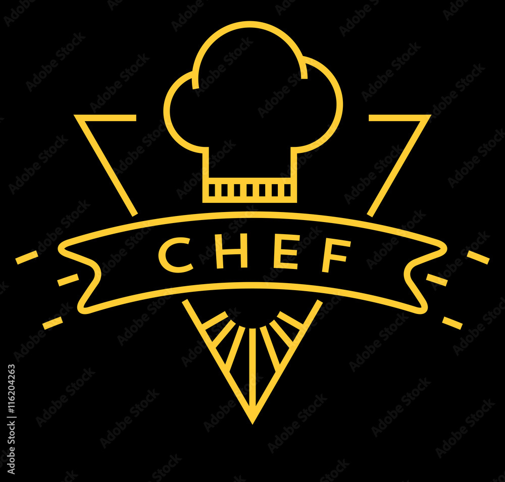 Vector Kitchen Chef Icon with Linear Style Vector Kitchen Chef Icon with Linear Style