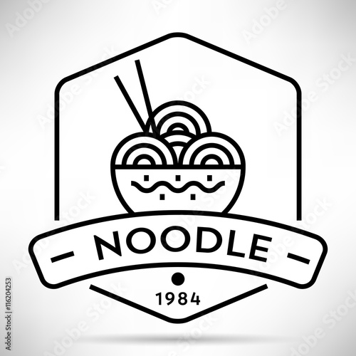 Vector Noodle Icon with Linear Style