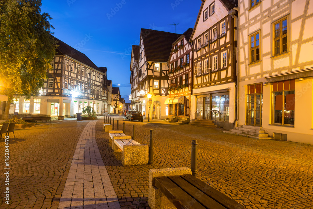 historic city gruenberg hessen germany in the evening