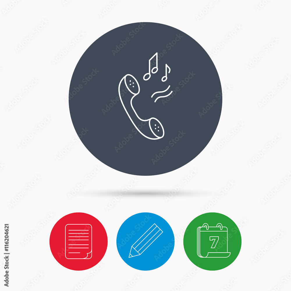 Fototapeta premium Phone icon. Call ringtone sign.