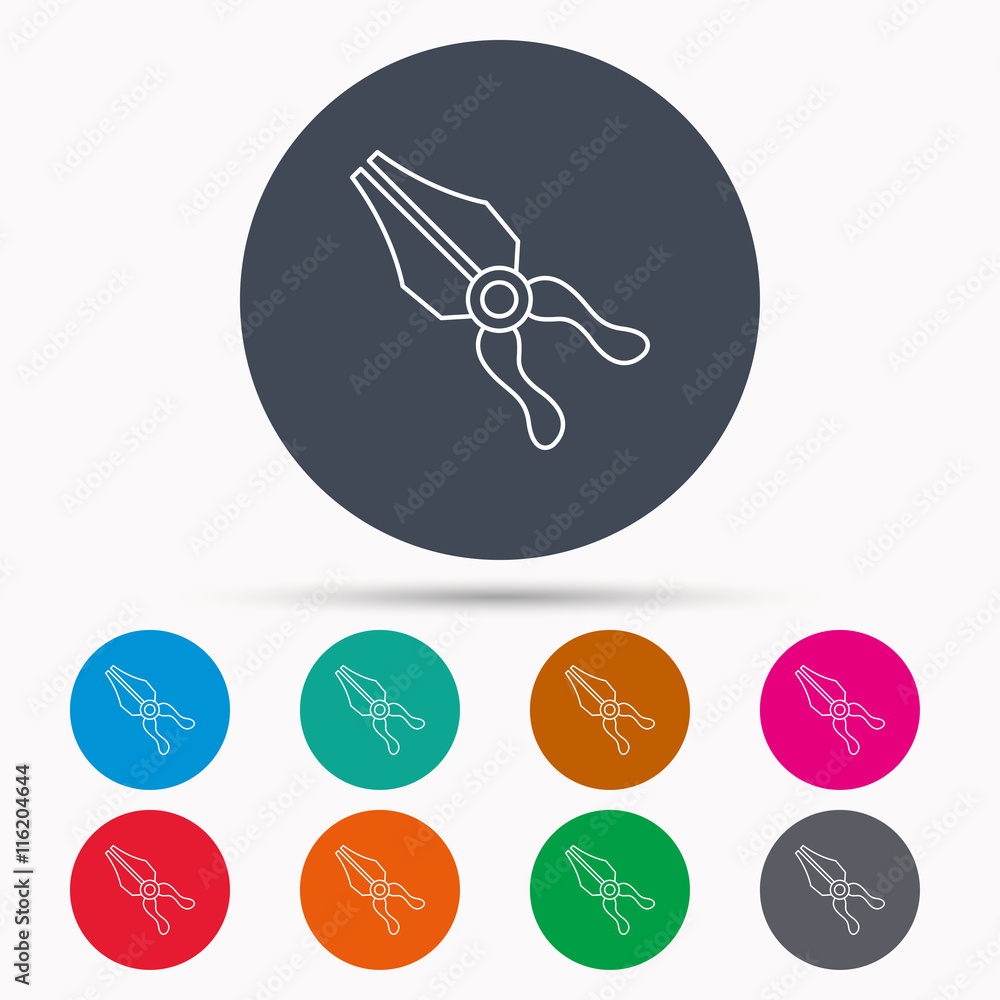 Pliers icon. Repairing fix tool sign. Pliers icon. Repairing fix tool sign.