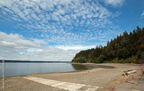 Joemma Beach State Park at low tide on the Puget Sound near Tacoma Washington State photo