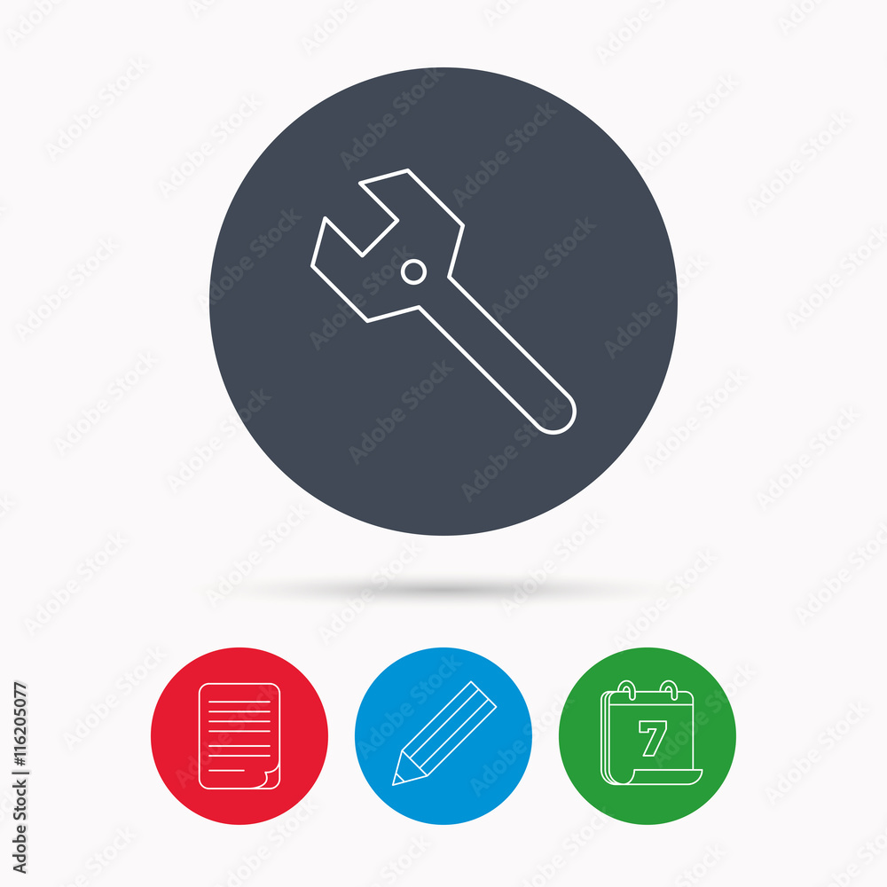 Wrench key icon. Repair tool sign. Wrench key icon. Repair tool sign.