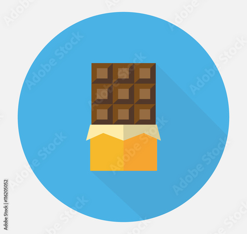Flat chocolate wrapper icon. Vector