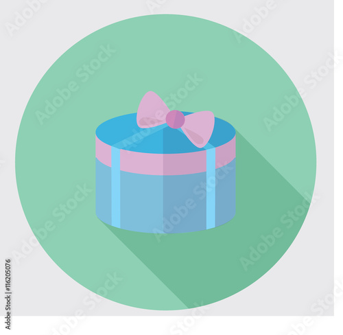 Gift box present flat icon
