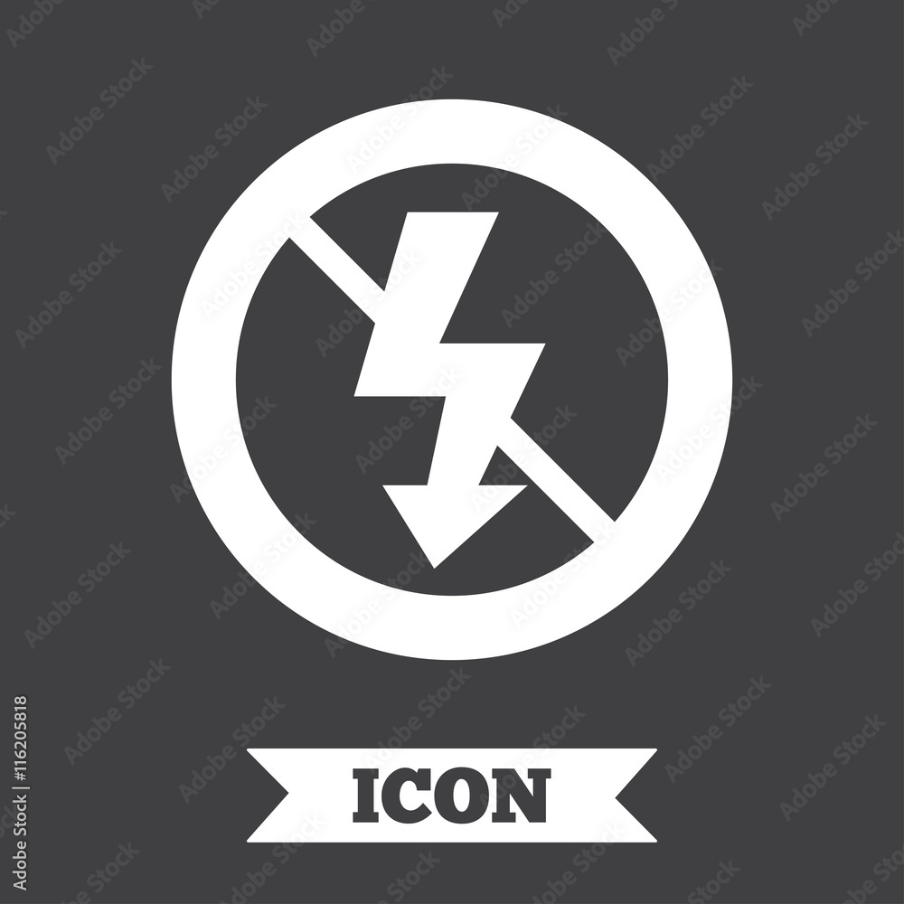 No Photo flash sign icon. Lightning symbol. No Photo flash sign icon. Lightning symbol.