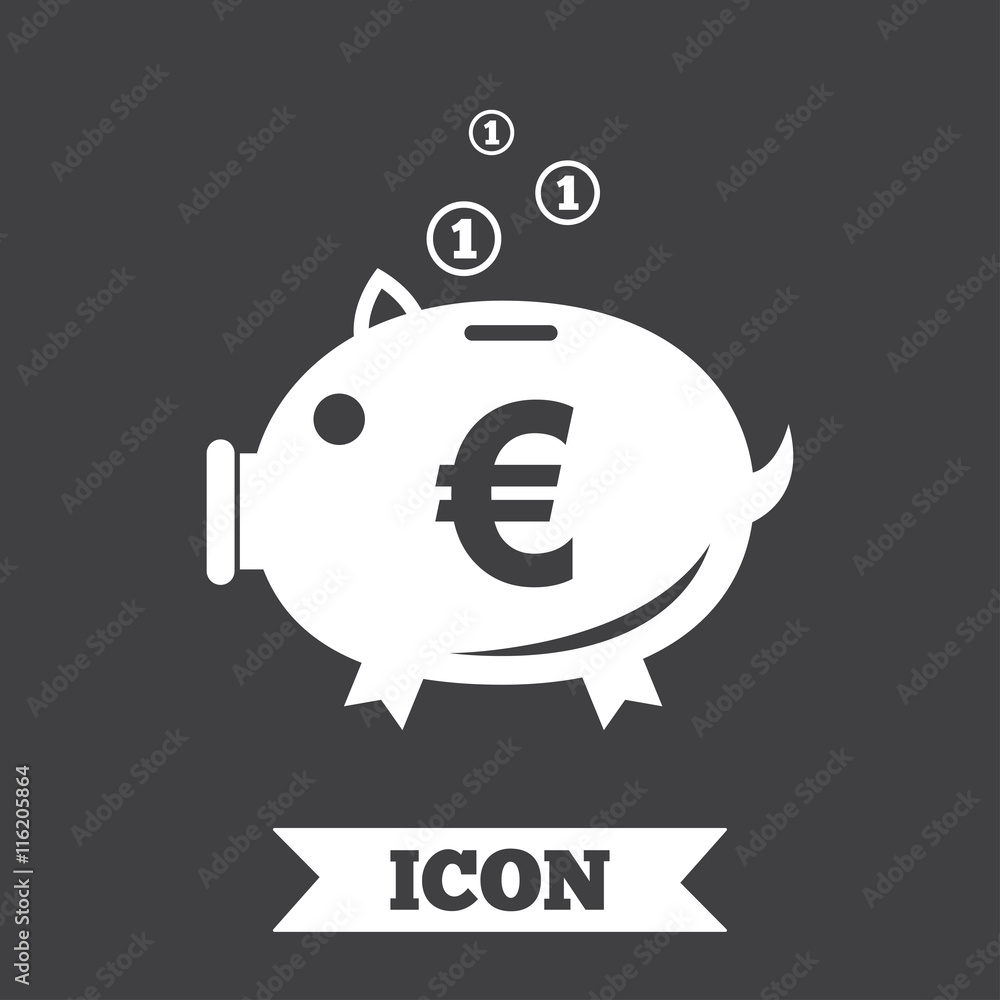 Piggy bank sign icon. Moneybox symbol. Piggy bank sign icon. Moneybox symbol.
