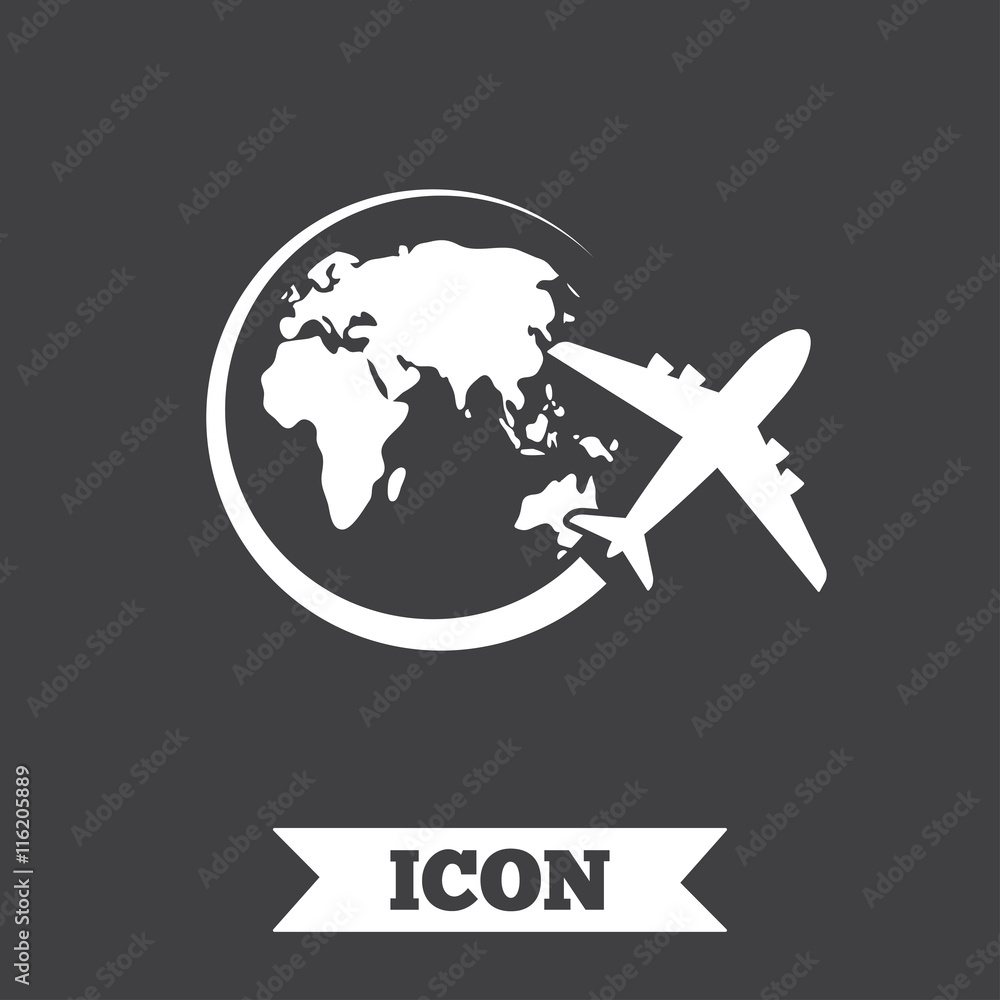 Airplane sign icon. Travel trip symbol. Airplane sign icon. Travel trip symbol.