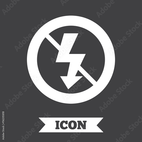 Free Download No Photo flash sign icon. Lightning symbol. - GFXLoad