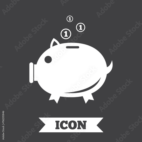 Piggy bank sign icon. Moneybox symbol.