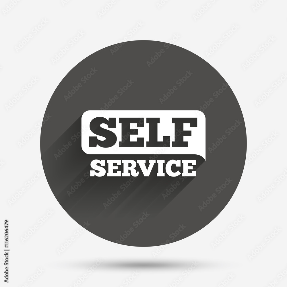 Self service sign icon. Maintenance button. Self service sign icon. Maintenance button.