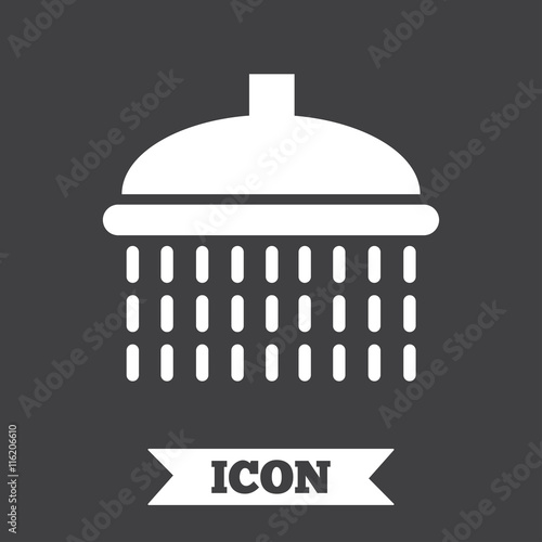 Shower sign icon. Douche with water drops symbol.