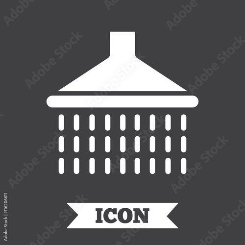 Shower sign icon. Douche with water drops symbol.