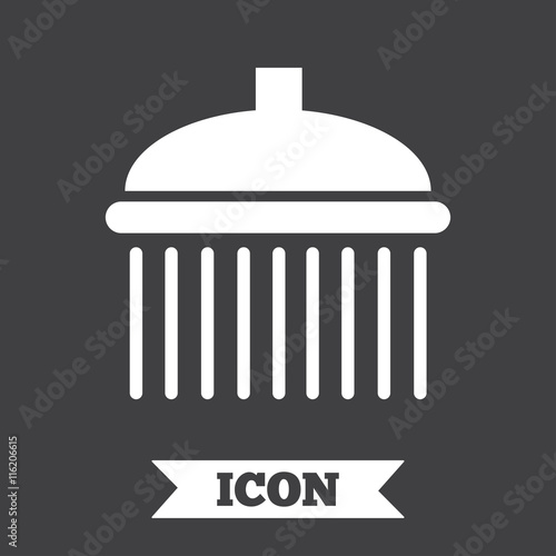 Shower sign icon. Douche with water drops symbol.