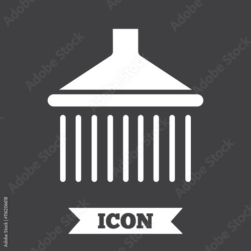 Shower sign icon. Douche with water drops symbol.