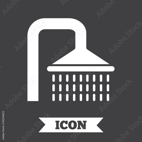 Shower sign icon. Douche with water drops symbol.