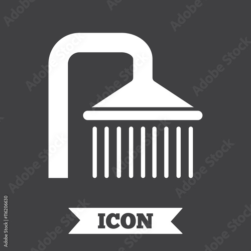 Shower sign icon. Douche with water drops symbol.
