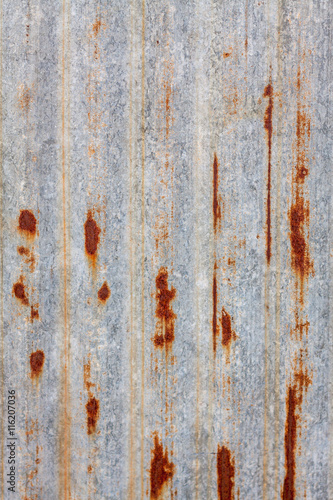 Rusted galvanized iron plate wall