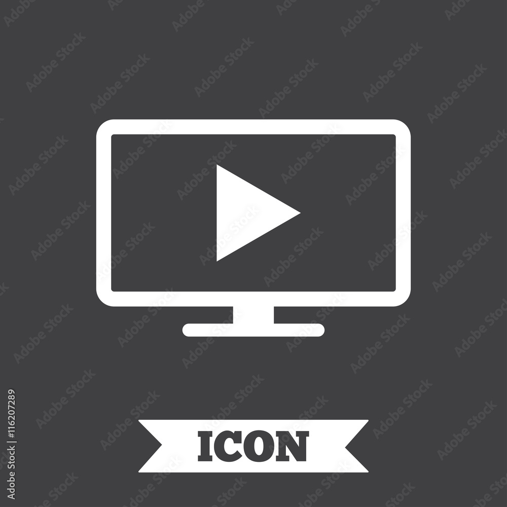 Widescreen TV mode sign icon. Television set. Widescreen TV mode sign icon. Television set.