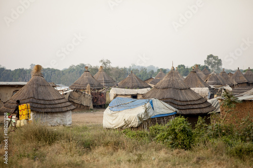 Huts in Juba, capital of South Sudan photo