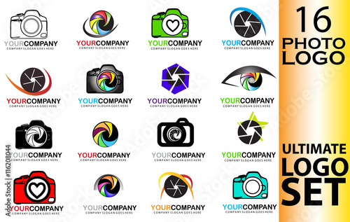 Camera logo vector set