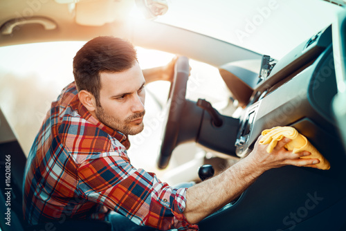 Cleaning of car photo