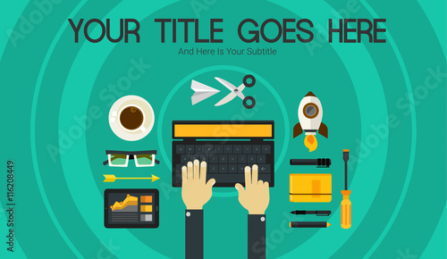 Blogging Concept Header Banner Illustration