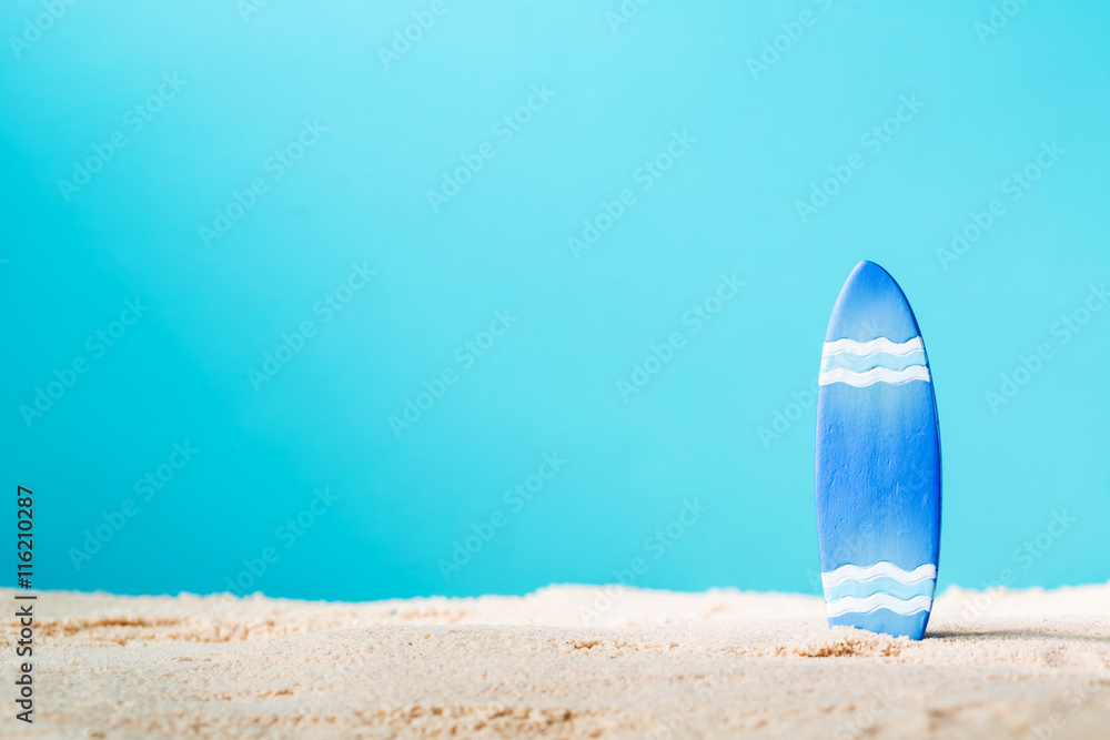 Summer theme with surfboard