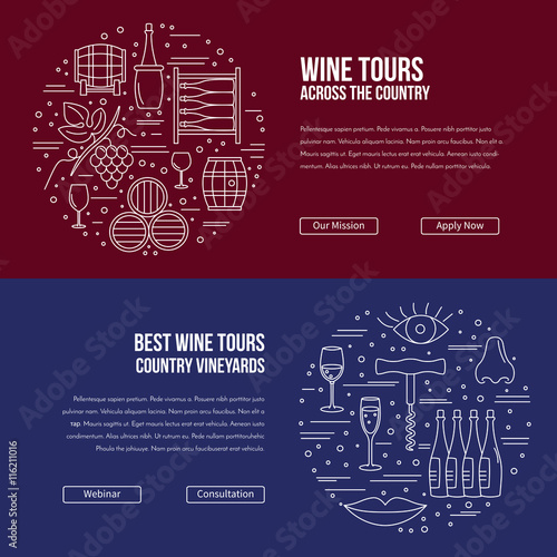 Website landing page template for wine industry