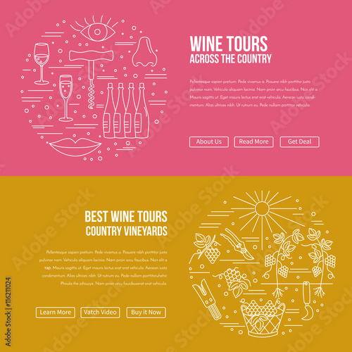 Website landing page template for wine industry