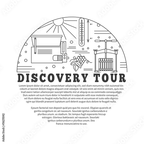 Winemaking, wine tasting graphic design concept